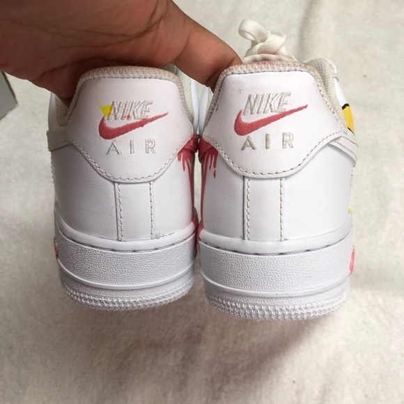 Customized Nike Air Force 1's white and pink women Size 8 Never used - Picture 10 of 15